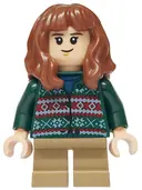 Minifigurka: HP553:  Hermione Granger - Dark Green Sweater, Dark Tan Short Legs