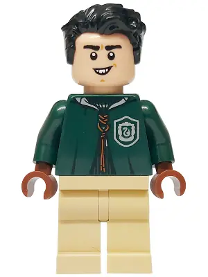 HP559:  Marcus Flint - Dark Green Slytherin Quidditch Uniform with Hood, Tan Legs