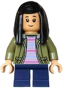 Minifigurka: HP576:  Cho Chang - Olive Green Jacket, Dark Blue Short Legs