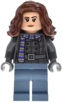 Minifigurka: HP588:  Hermione Granger - Dark Bluish Gray Jacket with Scarf