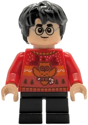 HP589:  Harry Potter - Red Holiday Sweater, Black Short Legs