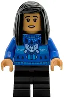 Minifigurka: HP590:  Cho Chang - Blue Holiday Sweater, Black Medium Legs