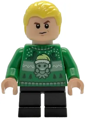 HP591:  Draco Malfoy - Green Holiday Sweater, Black Short Legs