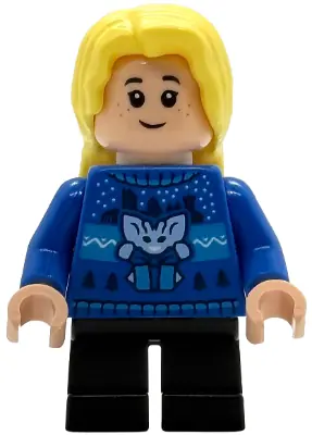 HP594:  Luna Lovegood - Blue Holiday Sweater, Black Short Legs