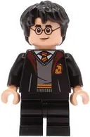 Minifigurka: HP605:  Harry Potter - Gryffindor Robe Open, Black Medium Legs, Hair Thick and Messy
