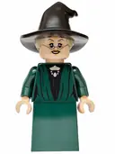 Minifigurka: HP609:  Professor Minerva McGonagall - Dark Green Robe, Plain Skirt, Hat with Hair