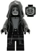 Minifigurka: HP614:  Death Eater - Black Hood, Dark Bluish Gray Arms, Large Open Mouth / Squinting Eyes