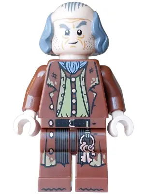 HP621:  Argus Filch - Bald on Top, Reddish Brown Coat, Dark Tan Vest, Olive Green Shirt