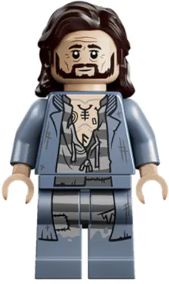 HP630:  Sirius Black - Dark Brown Hair, Sand Blue Jacket over Tattered Striped Shirt, Printed Legs