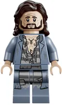 Minifigurka: HP630:  Sirius Black - Dark Brown Hair, Sand Blue Jacket over Tattered Striped Shirt, Printed Legs