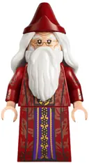 Minifigurka: HP637:  Albus Dumbledore - Dark Red Robe with Copper Leaves, White Hair, Printed Arms