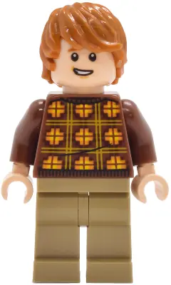 HP644:  Ron Weasley - Reddish Brown Sweater with Yellow and Orange Plaid