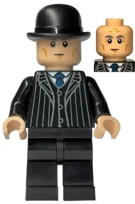 HP654:  Minister of Magic (Cornelius Fudge) - Suit with Dark Blue Tie, Dark Bluish Gray Eyebrows