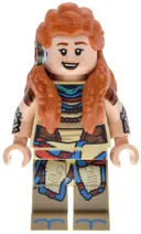 Minifigurka: HRZ001:  Aloy - Open Mouth Smile / Lopsided Closed Mouth