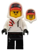 Minifigurka: HS004:  Jack Davids - White Hoodie with Cap and Hood (Large Smile / Grumpy)