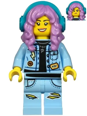 HS035:  Parker L. Jackson - Denim Jacket with Headphones (Smile / Grumpy)