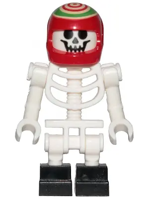 HS042:  Skeleton - Red Helmet, Bent Arms, Black Square Feet (Douglas Elton / El Fuego)