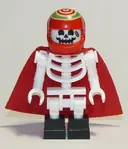 Minifigurka: HS044:  Skeleton - Red Cape and Helmet, Bent Arms, Black Square Foot (Douglas Elton / El Fuego)
