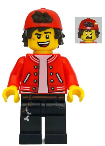 HS047:  Jack Davids - Red Jacket with Backwards Cap (Open Mouth Smile / Scared)