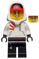 Minifigurka: HS050:  Jack Davids - White Hoodie with Cap and Hood (Large Smile with Teeth / Angry)