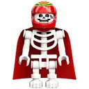 Minifigurka: HS063:  Skeleton - Red Cape and Helmet, Bent Arms (Douglas Elton / El Fuego)
