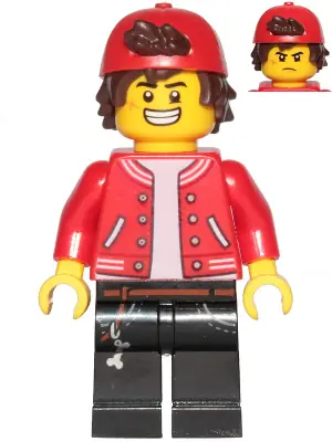 HS067:  Jack Davids - Red Jacket with Backwards Cap (Large Smile / Grumpy)