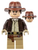 Minifigurka: IAJ049:  Indiana Jones - Dark Brown Jacket, Reddish Brown Dual Molded Hat with Hair, Dark Tan Hands