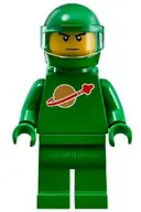 Minifigurka: IDEA007:  Classic Space - Green with Air Tanks and Motorcycle (Standard) Helmet with Visor (Pete)