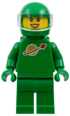 IDEA008:  Classic Space - Green with Air Tanks and Motorcycle (Standard) Helmet with Visor (Yve)