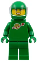 Minifigurka: IDEA008:  Classic Space - Green with Air Tanks and Motorcycle (Standard) Helmet with Visor (Yve)