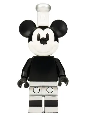 IDEA049:  Mickey Mouse - Vintage, Metallic Silver Shorts, White Hat with Silver Top