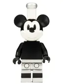 Minifigurka: IDEA049:  Mickey Mouse - Vintage, Metallic Silver Shorts, White Hat with Silver Top