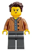 Minifigurka: IDEA053:  Mom, Freckles, Medium Nougat Jacket, Dark Brown Hair Swept Left Tousled