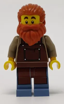 IDEA082:  Blacksmith - Male, Reddish Brown Apron, Dark Orange Beard
