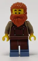 Minifigurka: IDEA082:  Blacksmith - Male, Reddish Brown Apron, Dark Orange Beard