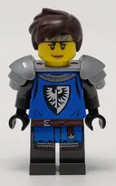 Minifigurka: IDEA084:  Black Falcon - Female, Pearl Dark Gray Detailed Legs, Flat Silver Shoulder Pads