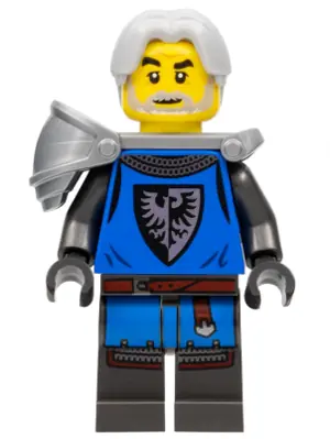 IDEA085:  Black Falcon - Male, Pearl Dark Gray Detailed Legs, Flat Silver Shoulder Pad