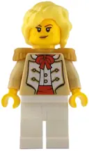 Minifigurka: IDEA228:  Camilla - Admiral's Daughter, Tan Coat, White Legs, Pearl Gold Epaulettes