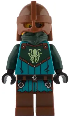 IDEA229:  Kraken Warrior - Male, Reddish Brown Helmet, Eye Patch