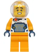 Minifigurka: IDEA273:  Astronaut - Male, White Spacesuit with Bright Light Orange Arms, Bright Light Orange Legs, Trans-Clear Fishbowl Helmet