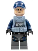 Minifigurka: JW010:  ACU Trooper - Male, Dark Blue Cap, Light Nougat Head, Sand Blue Body Armor Vest