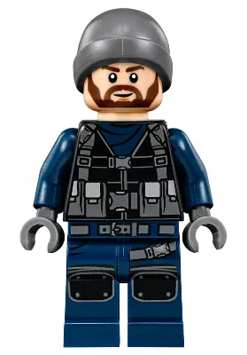 JW018:  ACU Guard - Male, Dark Bluish Gray Beanie, Light Nougat Head