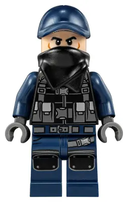 JW032:  ACU Guard - Male, Dark Blue Cap, Light Nougat Head, Black Bandana