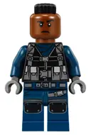 Minifigurka: JW035:  ACU Tracker - Male, Black Wide Mohawk, Reddish Brown Head