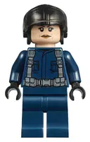 Minifigurka: JW038:  ACU Pilot - Female, Black Aviator Cap, Light Nougat Head