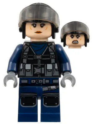 JW042:  ACU Tracker - Female, Black Aviator Cap with Trans-Brown Visor, Light Nougat Head
