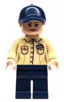 Minifigurka: JW045:  Park Worker - Female, Tan Shirt, Dark Blue Legs and Cap