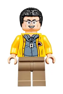 JW059:  Dennis Nedry - Jurassic Park Logo on Back, Hair
