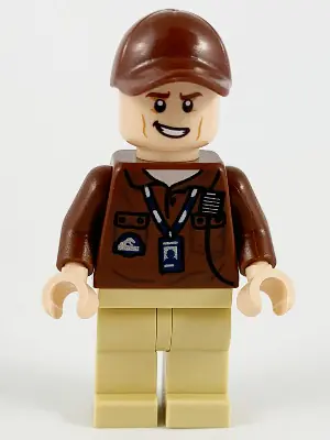 JW065:  Park Worker - Male, Reddish Brown Shirt and Cap, Tan Legs