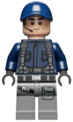 JW067:  ACU Guard / Trooper - Male, Dark Blue Cap, Light Nougat Head, Headset